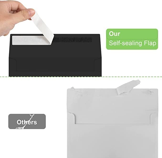 70 Packs A4 Envelope, Black A4 Envelopes, 4x6 Photo Envelopes for Invitations, Envelopes Self Seal for Weddings, Baby Shower, Photos, Postcards, Greeting Cards, Mailing-DeskLoop Office