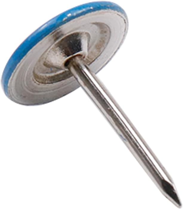 100Pcs Flat Head Upholstery Tacks Home Furniture Decor Tack Upholstery Nails Flat Push Pins Flat Thumb Tacks Blue (11mmx17mm)-DeskLoop Office