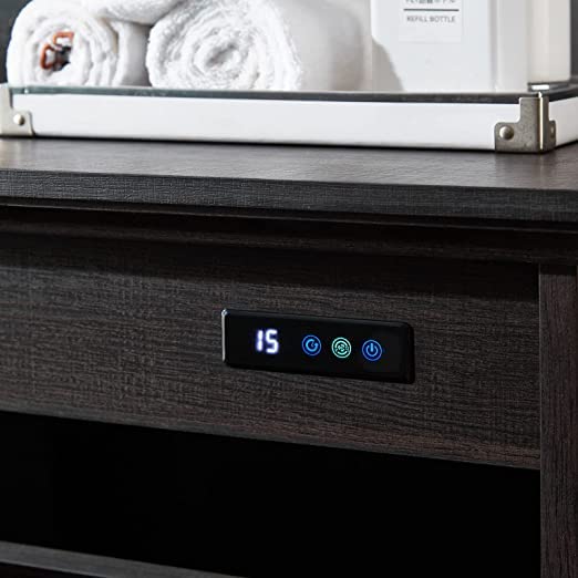 OLD CAPTAIN Wooden Tilt Out Trash Cabinet, Wooden Kitchen Garbage Can Free Standing Holder, Black Finish…-DeskLoop Office