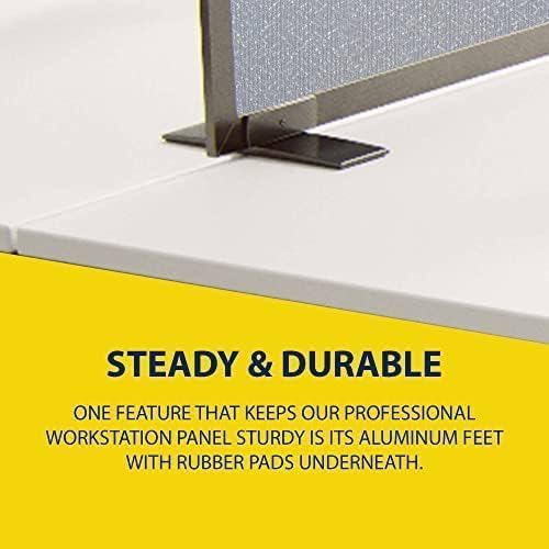 OBEX Acoustical Free Standing Privacy Screen, Cubicle Accessories Desk Privacy Panel, Desk Dividers for Office, Office Furniture Partitions Portable Sound Proof Dividers, 24" x 60", Overcast-DeskLoop Office