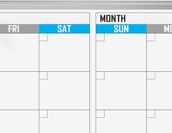 XBoard Magnetic Calendar Whiteboard 48" x 36" - 4 Month Colorful Calendar Dry Erase Board for Monthly Planning, Silver Aluminium Framed-DeskLoop Office