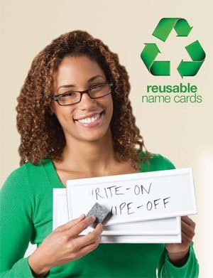 Trainers Warehouse Heavy Duty Premium Standard Size (11" x 4") Reusable Dry- Erase Name Cards | Boxed Set of 12 | Durable, Sturdy Tent Cards are Dual-Sided, Stackable and Simple to Use