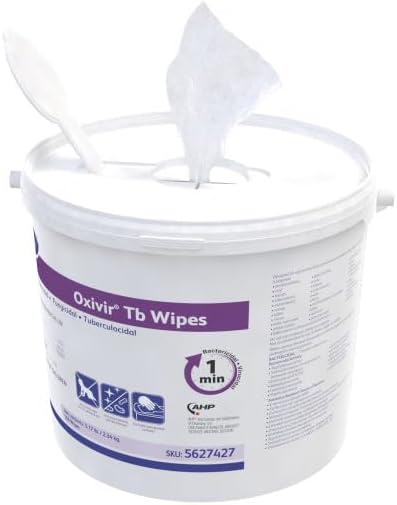 Oxivir Diversey Tb 5627427 Ready-to-Use Disinfectant Cleaning Wipes, Accelerated Hydrogen Peroxide, 11x12-Inch Extra Large Sheets, 160-Wipes, 1-Bucket (Pack of 4)-DeskLoop Office