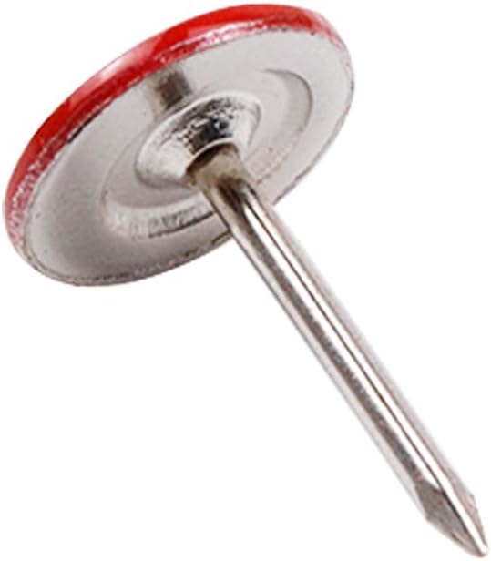 100Pcs Flat Head Upholstery Tacks Home Furniture Decor Tacks Upholstery Nails Flat Push Pins Flat Thumb Tacks Red (11mmx17mm)-DeskLoop Office