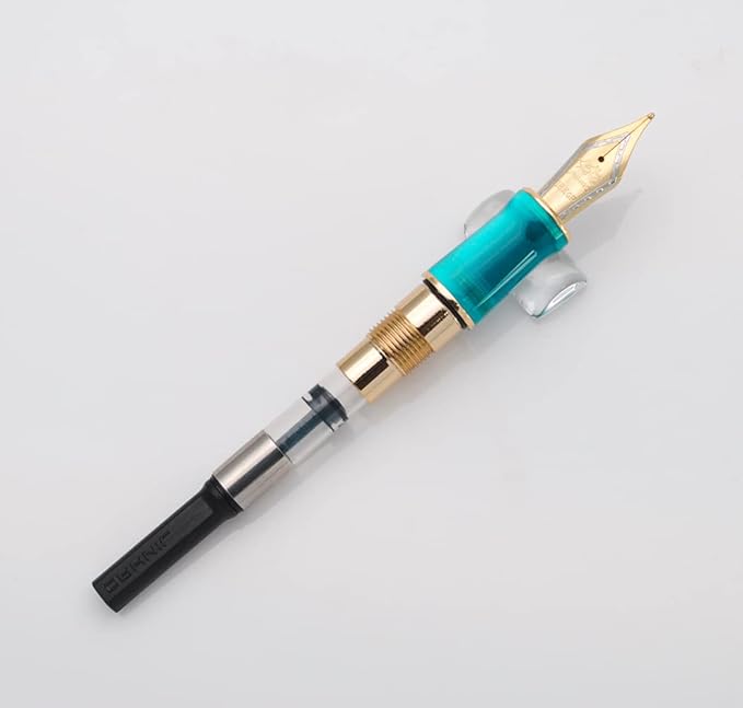 JINHAO 100 Fountain Pen with Ink Converter (Medium Nib 0.7mm, Peacock Blue)-DeskLoop Office