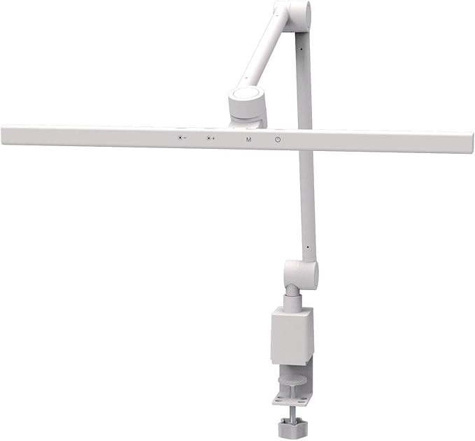 deeloop 2-Arms Swing Long LED Desk Lamp with Clamp, CRI 95+ Eye-Caring Light, USB Charging Output, 2-Hour Timer, Dimmable Desk Light with Memory, Architect Desk Lamps for Home Office Reading &Monitor-DeskLoop Office