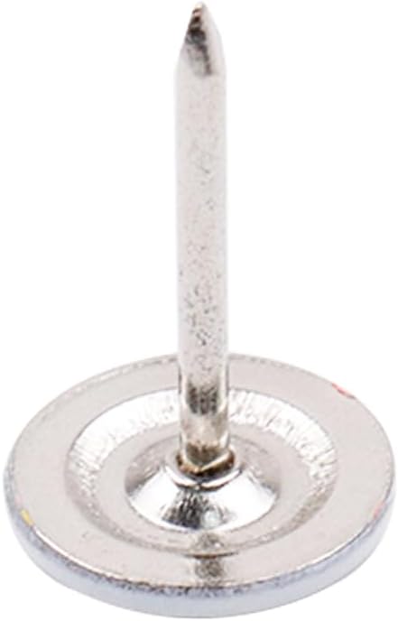 100Pcs Flat Head Upholstery Tacks Home Furniture Decor Tacks Upholstery Nails Flat Push Pins Flats Thumb Tacks White (11mmx17mm)-DeskLoop Office