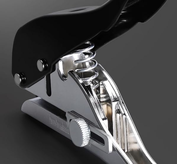 Single Hole Punch Heavy Duty Hole Puncher Single Handheld Paper Punch Small Hole Puncher One Hole Punch for Crafts Paper Cards Tags Scrapbook Plastic Cardboard-3/8 inch-10mm,Black-DeskLoop Office