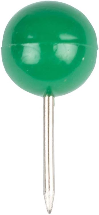 JAM PAPER Colorful Push Pins - Round Head Map Thumb Tacks - Green Pushpins - 100/Pack-DeskLoop Office