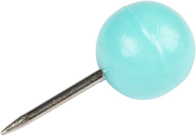 JAM PAPER Colorful Push Pins - Round Head Map Thumb Tacks - Teal Pushpins - 100/Pack-DeskLoop Office
