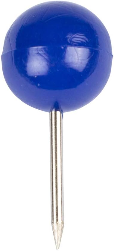 JAM PAPER Colorful Push Pins - Round Head Map Thumb Tacks - Blue Pushpins - 100/Pack-DeskLoop Office