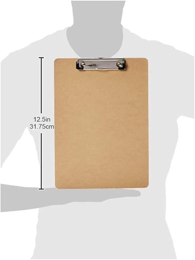 Amazon Basics Hardboard Office Clipboard,Letter Size, 9" x 12.5", 30-Pack, Brown-DeskLoop Office