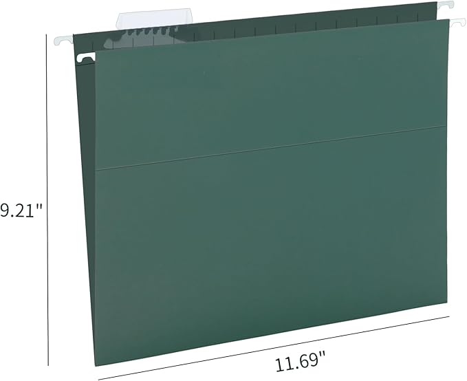 HERKKA Extra Capacity Hanging File Folders, 60 Pack Reinforced Letter Size Hanging Folders with Heavy Duty 0 Inch Expansion, Designed for Bulky Files, Green-DeskLoop Office