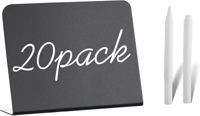 20 Pack Mini Chalkboard Signs - 4"x3" Food & Party Table Signs - Wedding & Bakery-DeskLoop Office