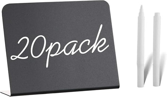 20 Pack Mini Chalkboard Signs - 4"x3" Food & Party Table Signs - Wedding & Bakery-DeskLoop Office