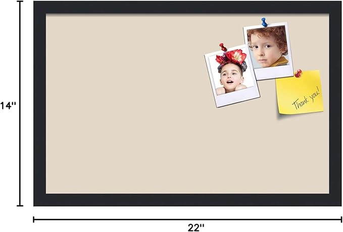 PinPix 22x14 Inch Cork Bulletin Board. This Decorative Framed Pin Board Comes with Desert Pastel Design and a Satin Black Frame. Ideal for Home Office Decor or Message Board (PinPix-1815)-DeskLoop Office