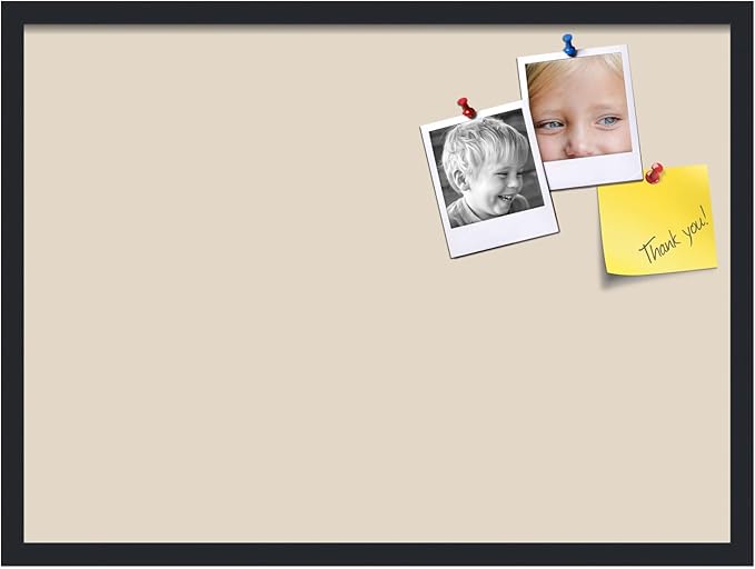 PinPix 30x22 Inch Cork Bulletin Board. This Decorative Framed Pin Board Comes with Desert Pastel Design and a Satin Black Frame. Ideal for Home Office Decor or Message Board (PinPix-1815)-DeskLoop Office