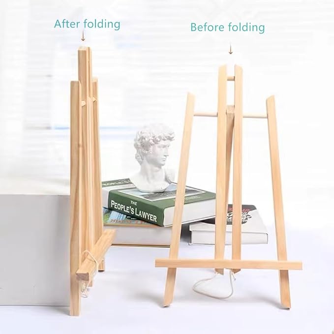 10pack Portable Wood Easel - Desktop Display Rack for Parties and Events - Versatile Wood Art Stand for Artists and Creations