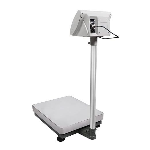 U.S. Solid Bench Scale 460 lb x 0.02 lb Stainless Steel Postal Package Shipping Scale Digital Bench Platform Balance with 16 inch x 20 inch Platform, Lb/Kg-DeskLoop Office