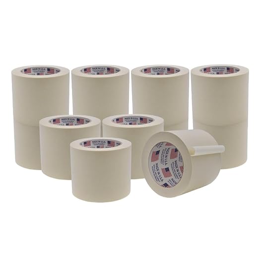 WOD MT5 Utility Grade Masking Tape, 4 inch x 60 yds. (Pack of 12) for Home or Office air-Dry Painting, Labeling, & Packing. Leaves no Residue-DeskLoop Office