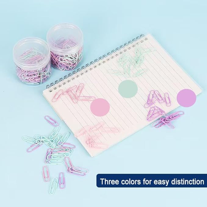 Macaron Colored Paper Clips, 1.1" Medium Paper Clip(28mm, 100pcs Paperclips for Office Supplies and Organization