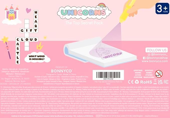 BONNYCO Invisible Ink Pen and Notebook Pack 32 Unicorn Party Favors for Kids, Magic Spy Pen Goodie Bags Stuffers for Kids, Unicorn Birthday Party Supplies, Goody Bag Stuffers | Return Gifts Prizes-DeskLoop Office