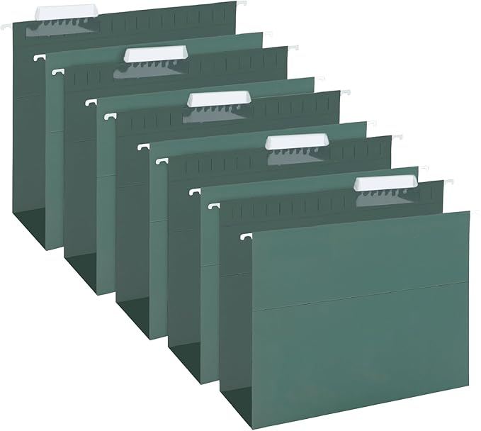 HERKKA Extra Capacity Hanging File Folders, 30 Pack Reinforced Hang Folders with Heavy Duty 3 Inch Expansion, Designed for Bulky Files, Medical Charts, Letter Size, Green-DeskLoop Office