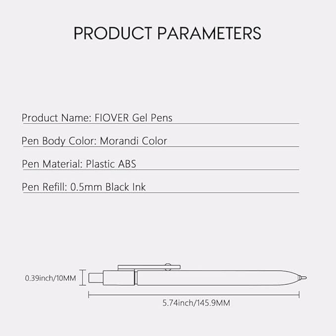 FIOVER Gel Pens, 5pcs 0.5mm Quick Dry Black Ink Fine Point Smooth Writing Pens High-End Series Ballpoint for Office School Supplies(Morandi)-DeskLoop Office