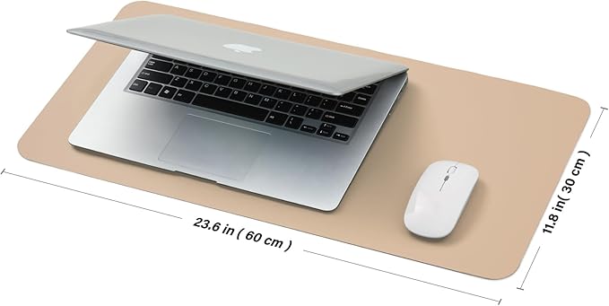 Cork Apricot Desk Mat - Dual-Sided Desk Pad for Office and Home - Desk Organization and Accessories - Ideal for Large Mouse Pad and Desk Mats on Top of Desks(23.6"x 11.8")-DeskLoop Office