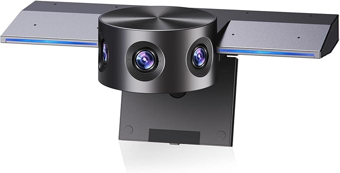 Panoramic 180° Video Camera, Immersive Video Conference Experience, both Overall and Speakers’ Close-up view, 1080P Webcam for Huddle Room and Homebased Office, Plug and Play with Micro SD Card Slot-DeskLoop Office