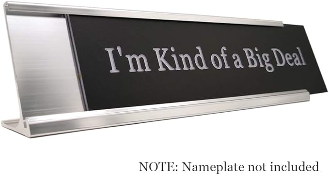 2" x 8" Aluminum Desk Name Plate Holder, Office Business Desk Sign Holder Desktop-5 Pack (Silver)-DeskLoop Office