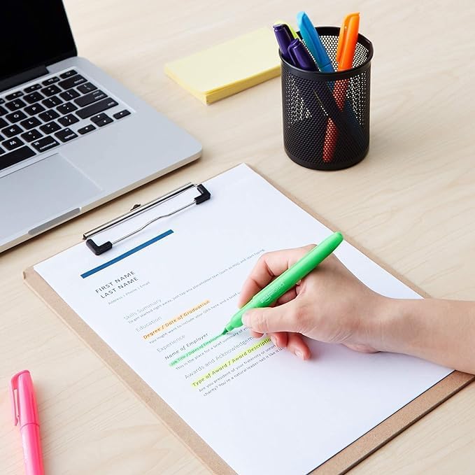 Amazon Basics Highlighters, Fluorescent Ink, Chisel Tip, School Supplies, 24 Pack, Multicolor-DeskLoop Office