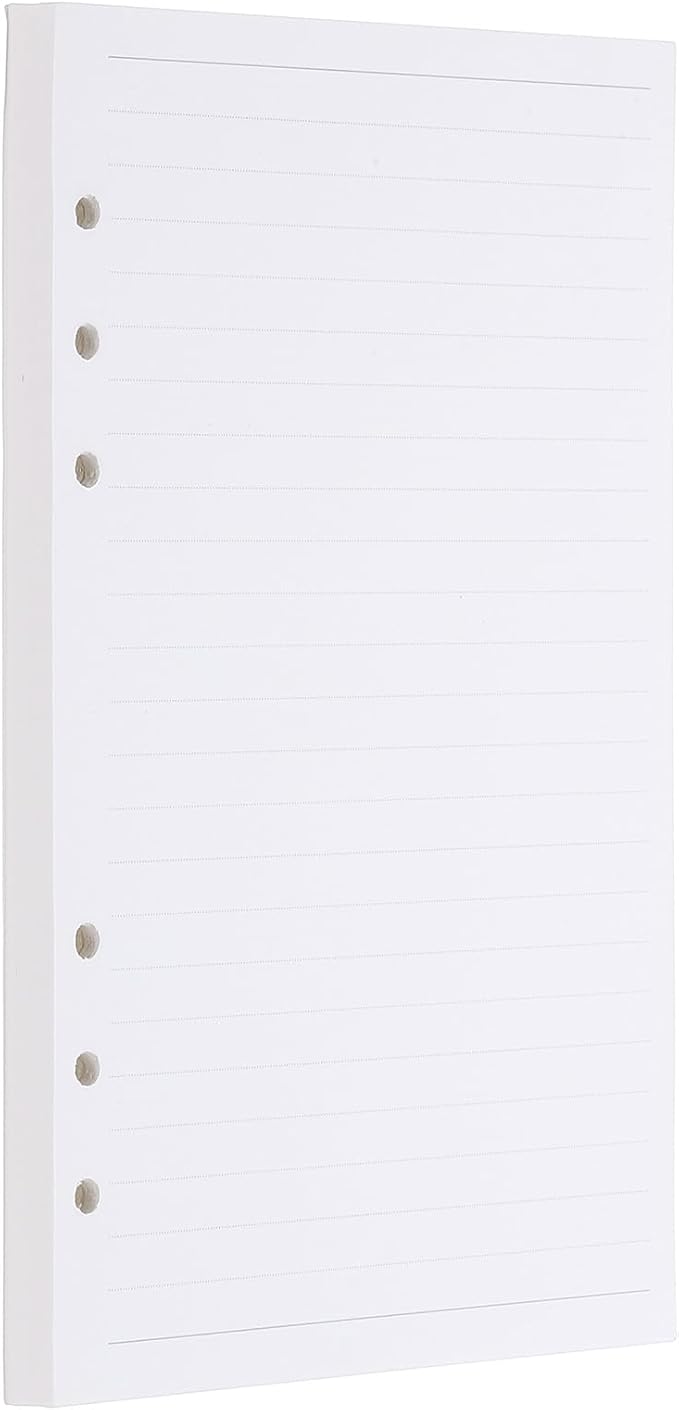 PATIKIL A5 Ruled Refills Inserts 6-Ring Binder Loose Leaf Planner Filler Paper Planner Inserts, 80 Sheets/160 Pages, Lined, White-DeskLoop Office