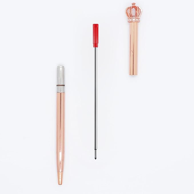 DunBong Red Ink Refill Pack of 5, Replaceable Ballpoint Pen Refills, Medium Point Metal Refill (Red)-DeskLoop Office