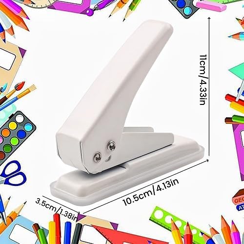 Single Hole Punch, 40 Sheets Punch Capacity Hole Puncher Heavy Duty Hole Puncher Single Small Hole Punch One Hole Puncher for Crafts Paper Cards Tags Scrapbook-1/4 inch Hole, Blue-DeskLoop Office