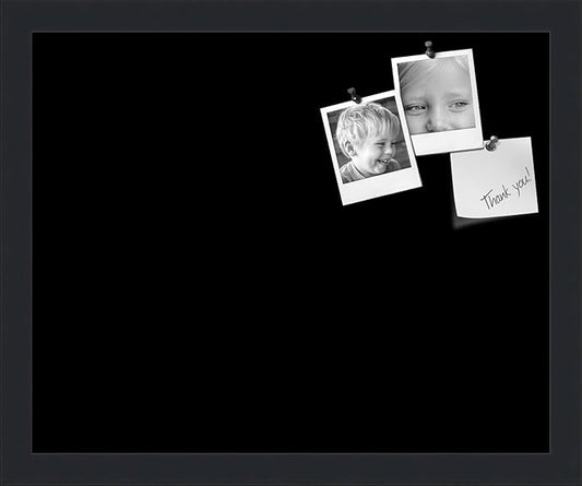 PinPix 16x13 Inch Cork Bulletin Board. This Decorative Framed Pin Board Comes with Solid Black Design and a Satin Black Frame. Ideal for Home Office Decor or Message Board (PinPix-622)-DeskLoop Office