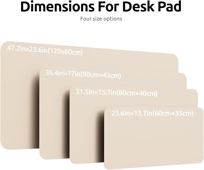 YSAGi Leather Desk Pad Protector, Large Mouse Pad, Non-Slip PU Leather Desk Blotter, Waterproof Writing Pad for Office and Home (31.5" x 15.8", Eggshell)-DeskLoop Office