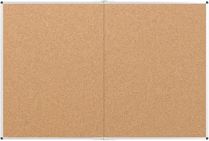 VIZ-PRO 60" x 48" Large Cork Bulletin Board, Foldable & Wall-Mounted Notice Pin Board with Silver Aluminum Frame, for School Home Office - 5' x 4' Corkboard-DeskLoop Office