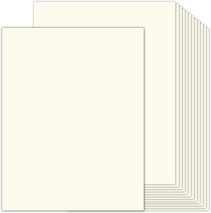 100 Sheets Cream Cardstock 8.5 x 11 Ivory Paper, Goefun Off White Card Stock Printer Paper for Cards Making, Office Printing, Certificate-DeskLoop Office