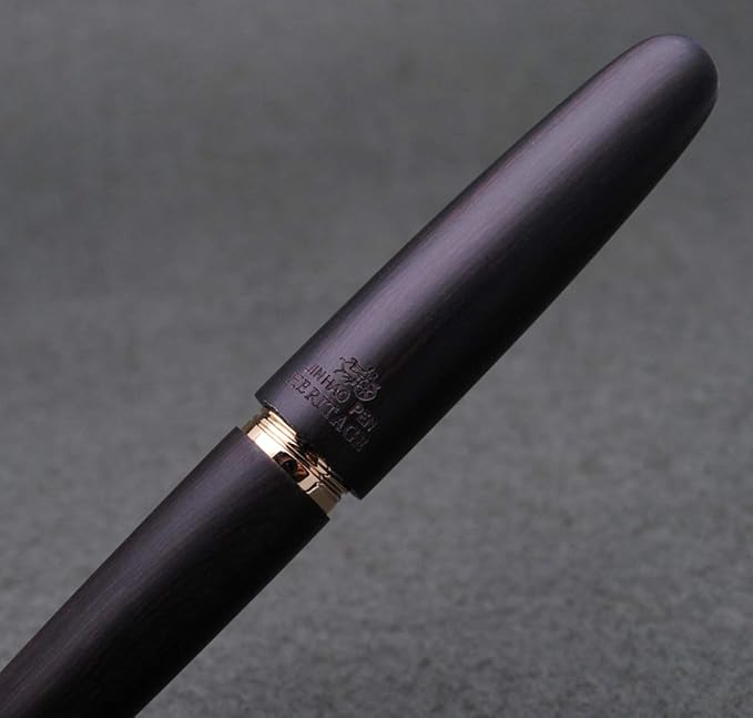 JINHAO 9056 Natural Wood Fountain Pen Handmade Ink Pen (Ebony Wood, Medium Nib 0.7mm)-DeskLoop Office