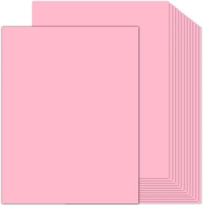 100 Sheets Pink Cardstock 8.5 x 11 Thick Paper, Goefun 80lb Card Stock Printer Paper for Arts & Crafts, Presentations, Stationary Printing-DeskLoop Office