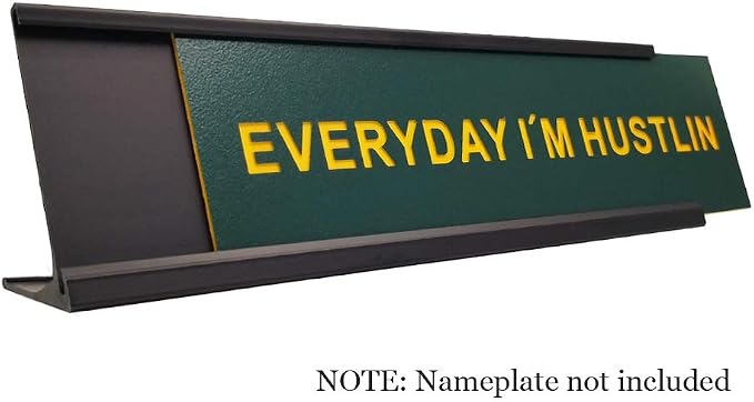 2" x 10" Aluminum Desk Name Plate Holder, Office Business Desk Sign Holder - Image 2