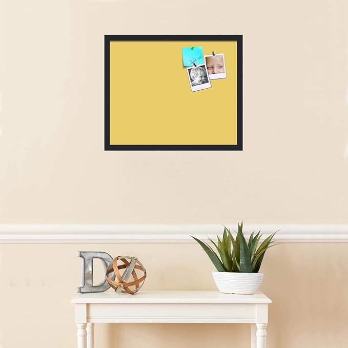 PinPix 22x18 Inch Cork Bulletin Board. This Decorative Framed Pin Board Comes with Honey Pastel Design and a Satin Black Frame. Ideal for Home Office Decor or Message Board (PinPix-1810)-DeskLoop Office