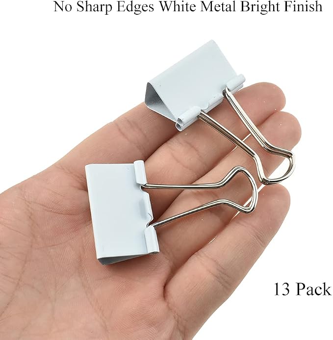 HAHIYO Binder Clips Paper Clamps Spring Steel Sturdy Medium 1.26 inches Width - Image 7
