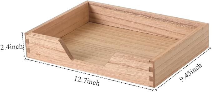 Wood Letter-Size Tray for Office Desktop Organizer - Wooden Front-Load Documents Tray for Mail, Paper, File, Magazine, Pen,Notebook Storage Paper Holder Trays Light(DGTU-LT)-DeskLoop Office