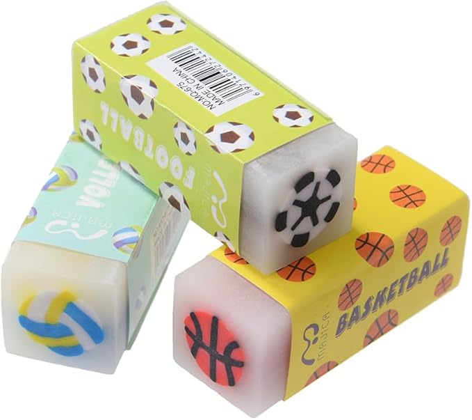 18 Pack Kawaii Ball Erasers for Kids, Colorful Jelly Erasers for School Supplies and Art Projects-DeskLoop Office