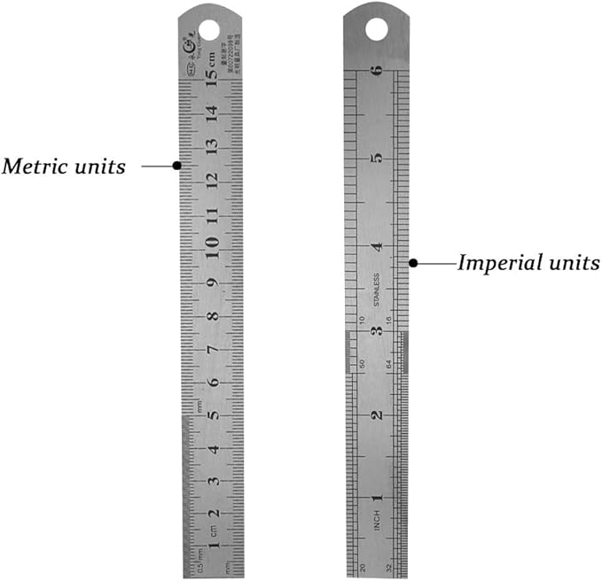 6 Inch Stainless Steel Ruler 2 Pack.-DeskLoop Office