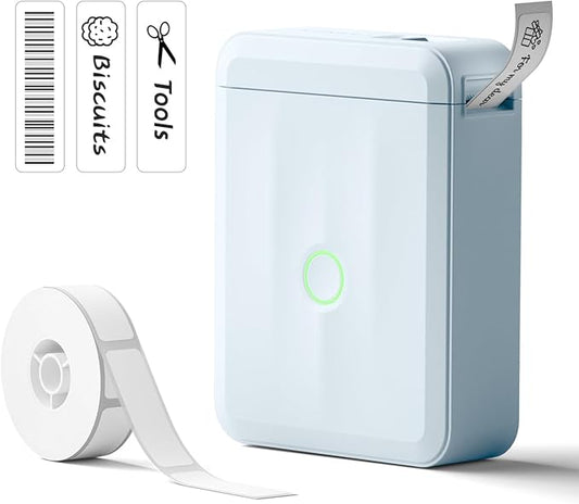 NIIMBOT Label Maker Machine Bluetooth Label Printer for School Home Office Organization,Wireless Mini Labeler D110 Upgraded Version, Label Machine with Label, Light Blue-DeskLoop Office