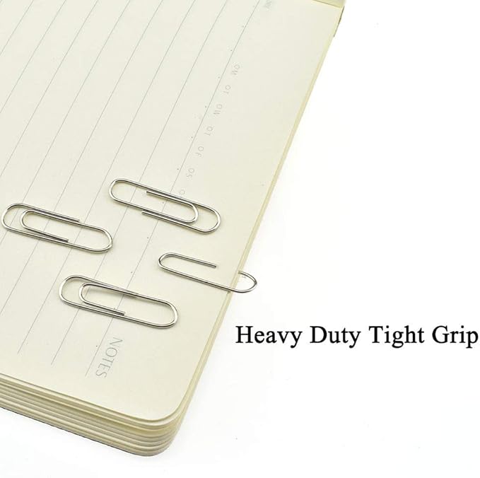 HAHIYO Paper Clips Sturdy 1.1”(28mm) Length 470 Pack Paperclips Heavy Duty Tight Grip Rust Proof Reusable Metal Bright Silver for Home Office School