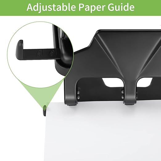 AFMAT 3 Hole Punch Heavy Duty, 40-Sheet Three Hole Punch, 50% Reduced Effort Metal Paper Puncher w/Large Chip Tray-DeskLoop Office